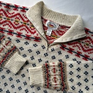 Vintage Marsh Landing Nordic Fair Isle Half-Zip Sweater Small